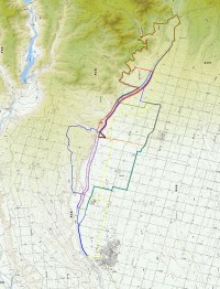 ルート図　競技１〜５レグとクルー車輌通行ルート